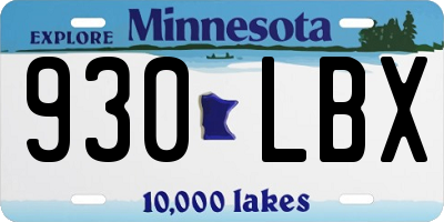 MN license plate 930LBX
