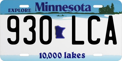 MN license plate 930LCA