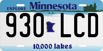 MN license plate 930LCD