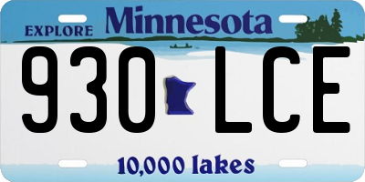 MN license plate 930LCE