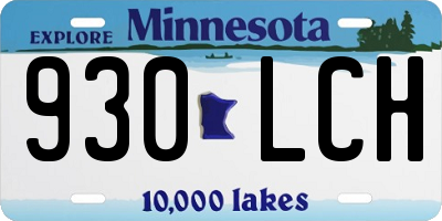 MN license plate 930LCH