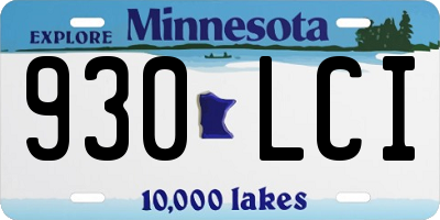 MN license plate 930LCI
