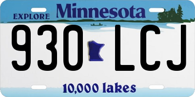 MN license plate 930LCJ
