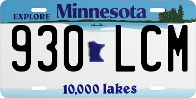 MN license plate 930LCM