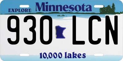 MN license plate 930LCN