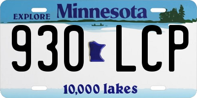 MN license plate 930LCP