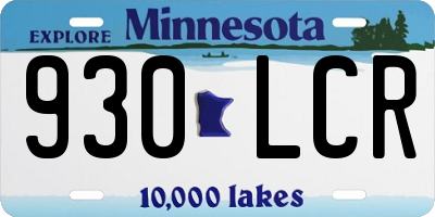 MN license plate 930LCR