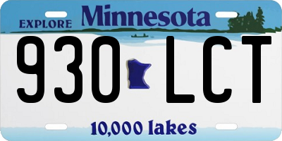 MN license plate 930LCT