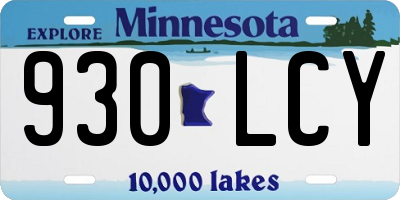 MN license plate 930LCY