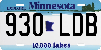 MN license plate 930LDB