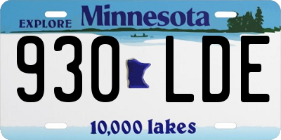 MN license plate 930LDE