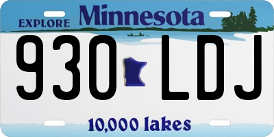 MN license plate 930LDJ