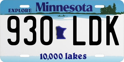 MN license plate 930LDK