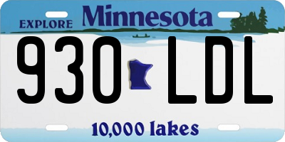 MN license plate 930LDL