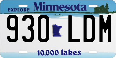 MN license plate 930LDM