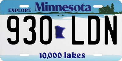 MN license plate 930LDN