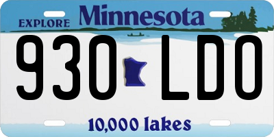 MN license plate 930LDO