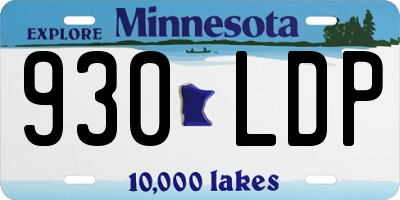 MN license plate 930LDP