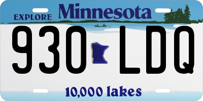 MN license plate 930LDQ