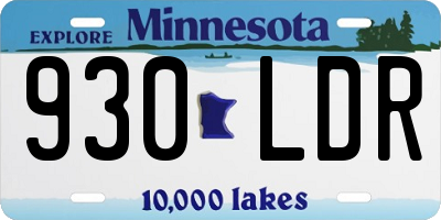 MN license plate 930LDR