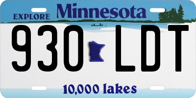 MN license plate 930LDT