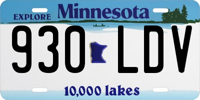 MN license plate 930LDV