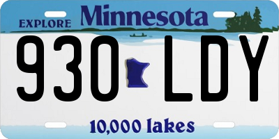 MN license plate 930LDY