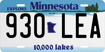 MN license plate 930LEA