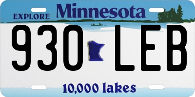 MN license plate 930LEB