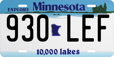 MN license plate 930LEF