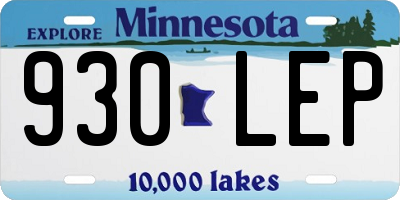 MN license plate 930LEP
