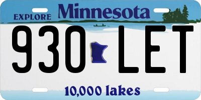 MN license plate 930LET