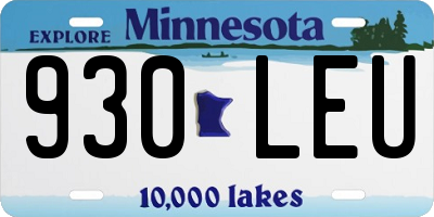 MN license plate 930LEU