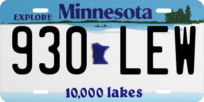 MN license plate 930LEW