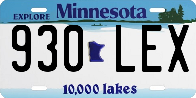 MN license plate 930LEX