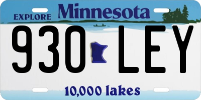 MN license plate 930LEY