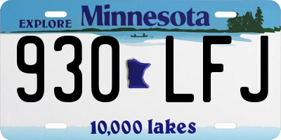 MN license plate 930LFJ
