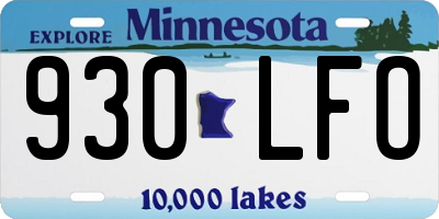 MN license plate 930LFO