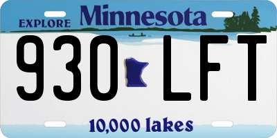 MN license plate 930LFT