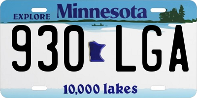 MN license plate 930LGA