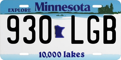 MN license plate 930LGB