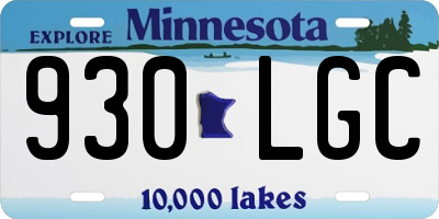 MN license plate 930LGC