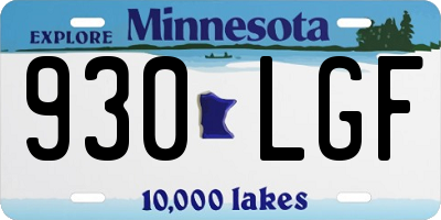 MN license plate 930LGF