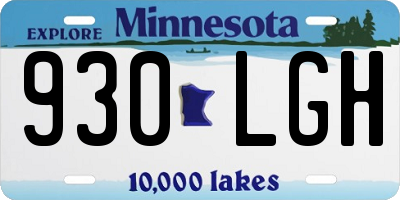MN license plate 930LGH