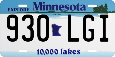 MN license plate 930LGI