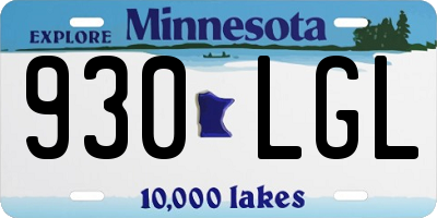 MN license plate 930LGL