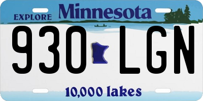 MN license plate 930LGN