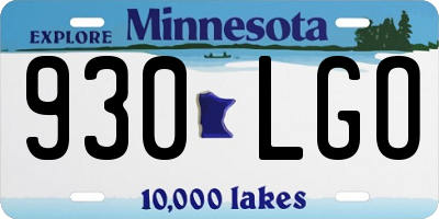 MN license plate 930LGO
