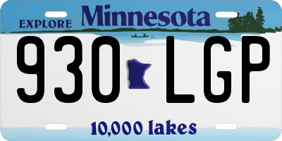MN license plate 930LGP