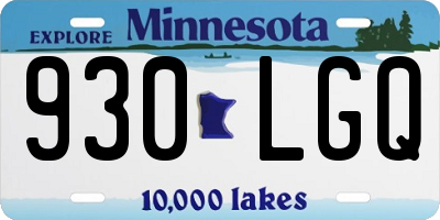 MN license plate 930LGQ